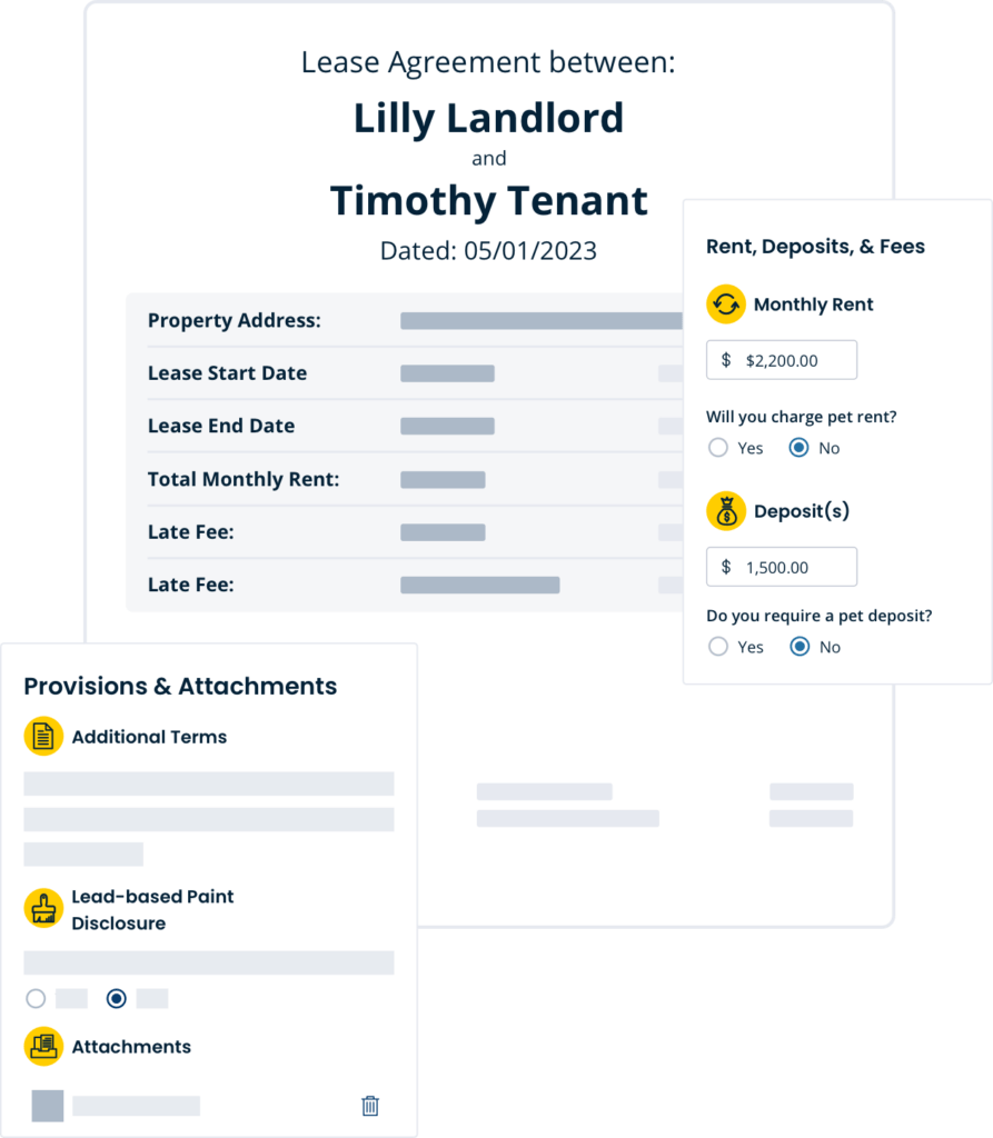 Lease Agreement images from the TurboTenant application