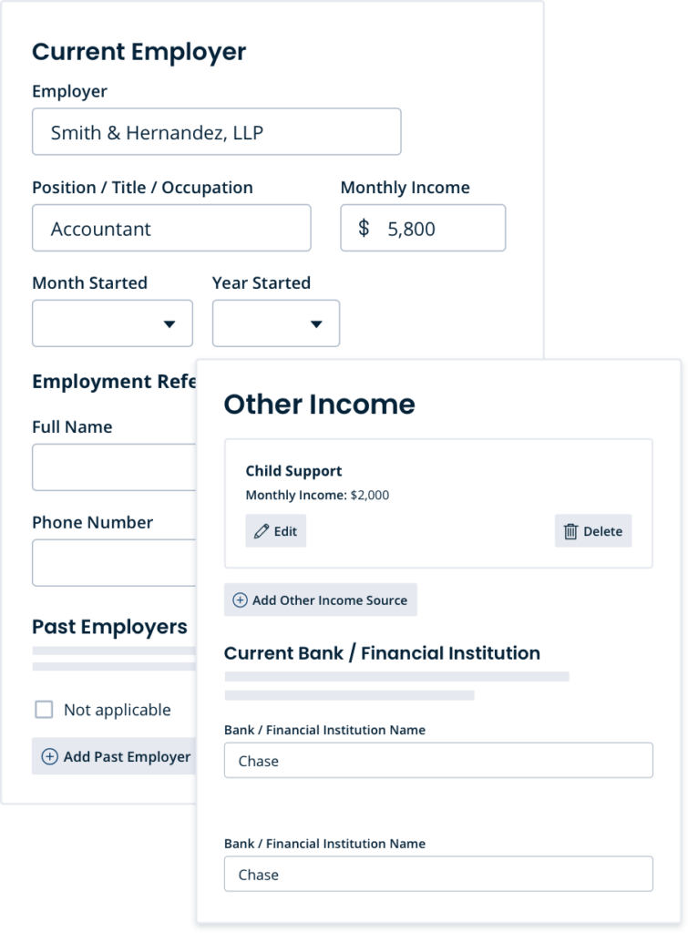 TurboTenant proof of income on Rental Application