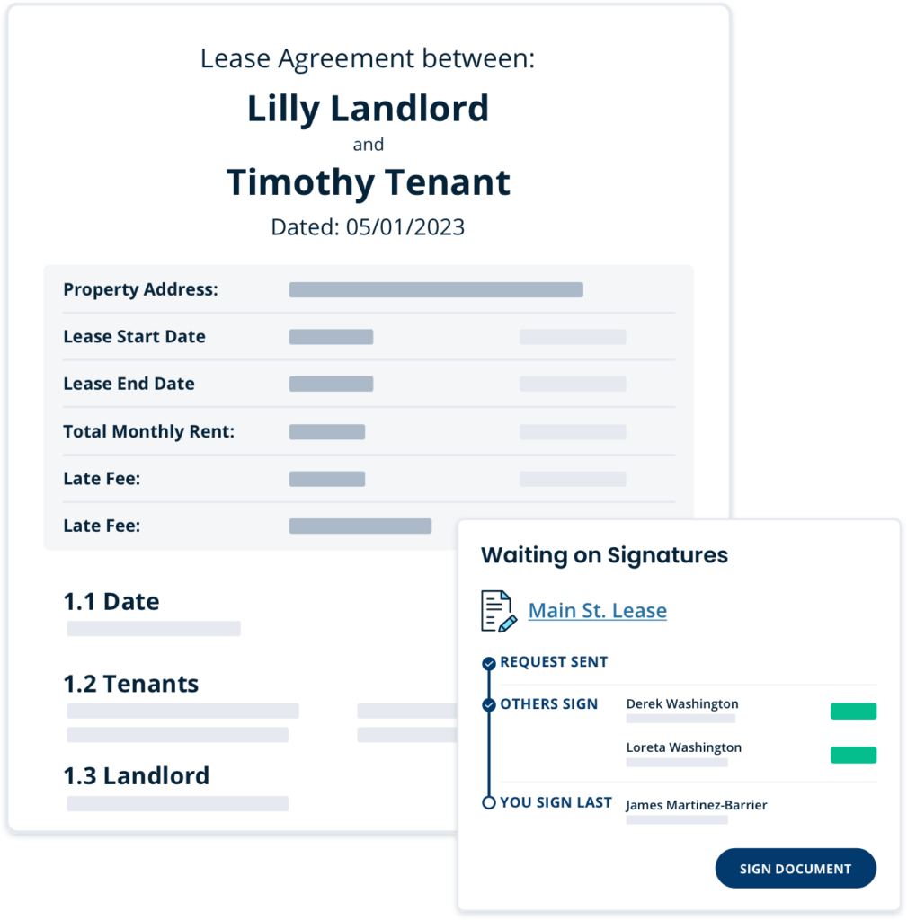 Lease agreement e-signature
