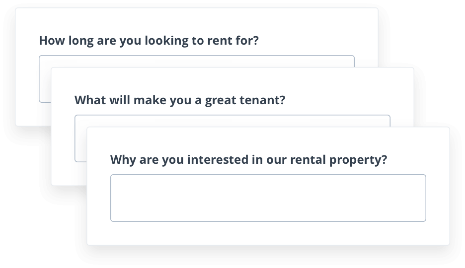 Customizable rental application question form for landlords