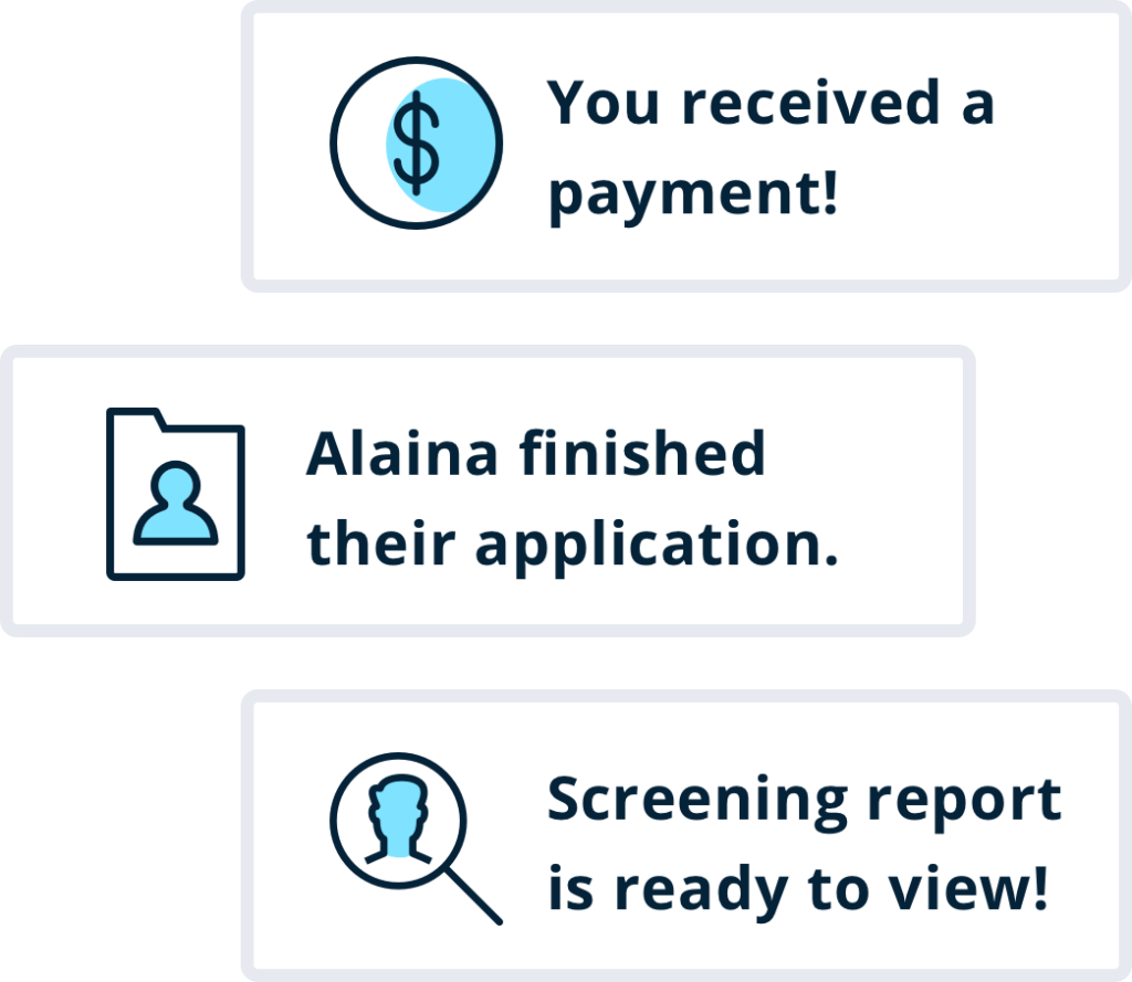 Mobile app push notifications cards
