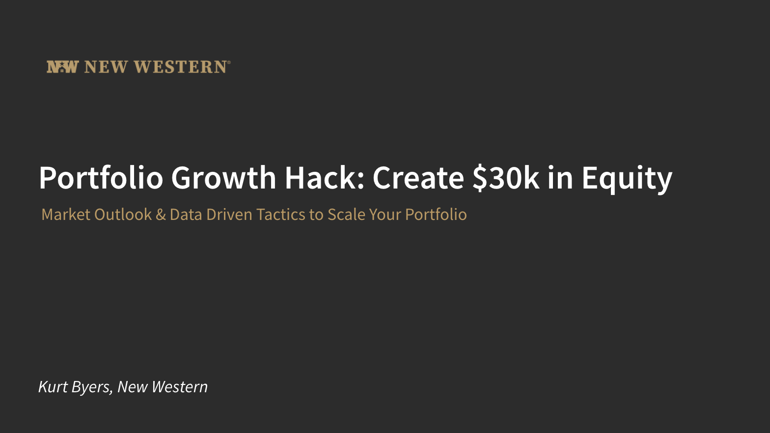 Portfolio Growth Hack: Create $30k in Equity