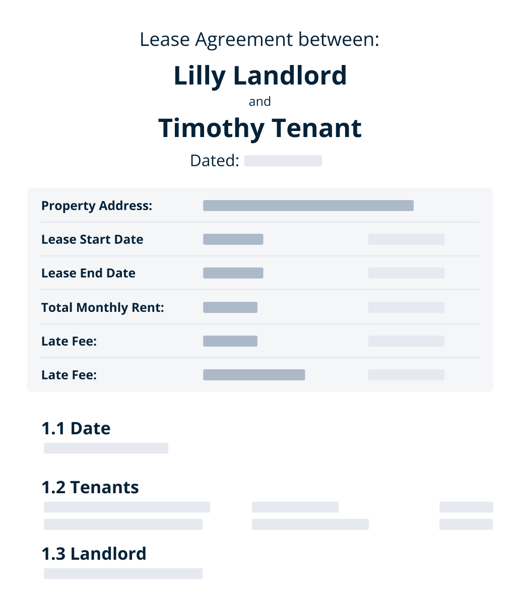 Digital rental contract between Lilly Landlord and Timothy Tenant on TurboTenant’s property management software