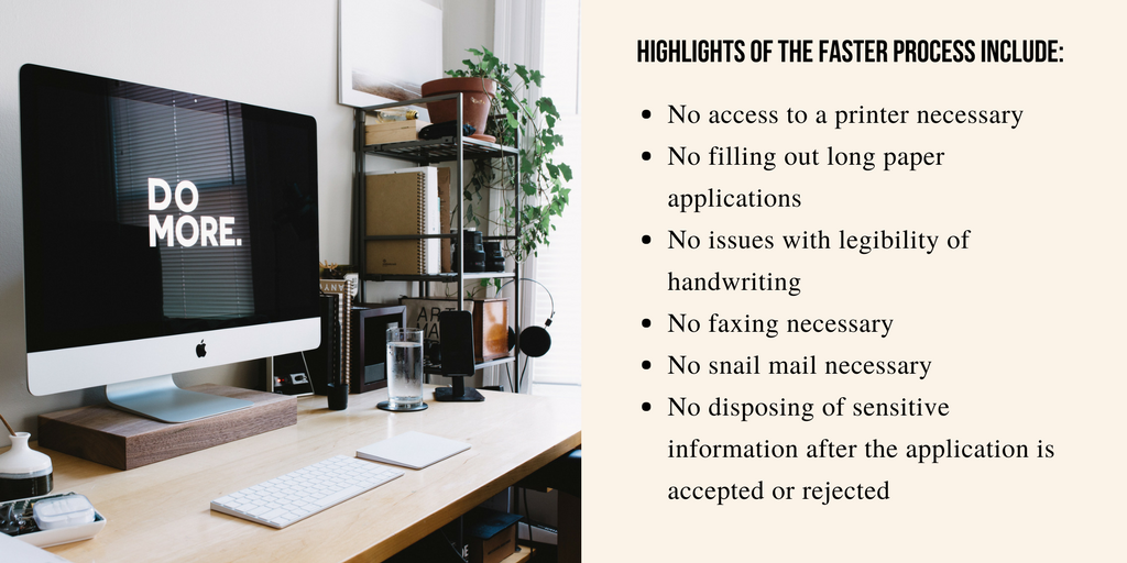 online rental application benefits listed in a graphic