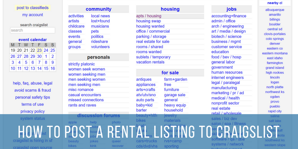 How To Post A Rental Listing To Craigslist