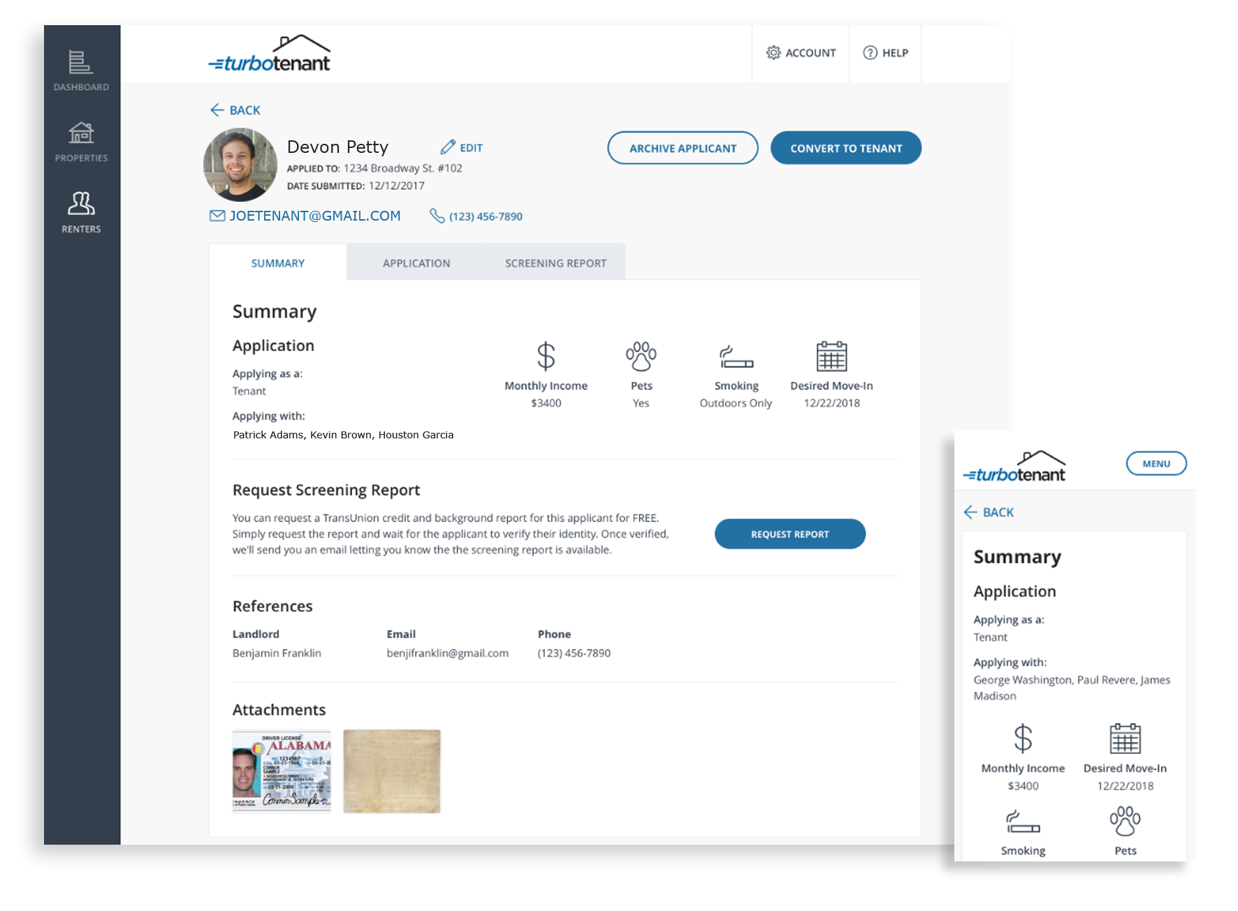 rental application free