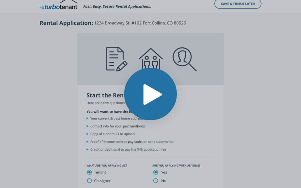 online rental application process