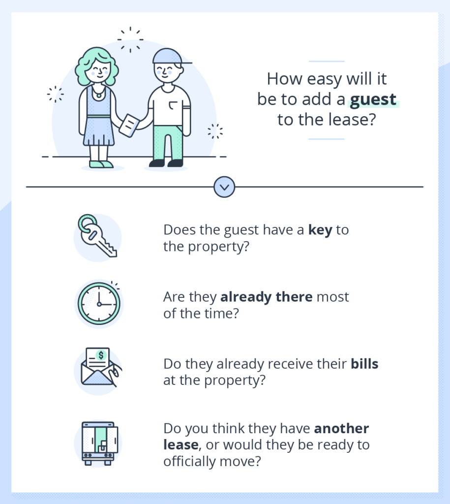 questions to help you figure out how easy it'll be to add a guest to your lease