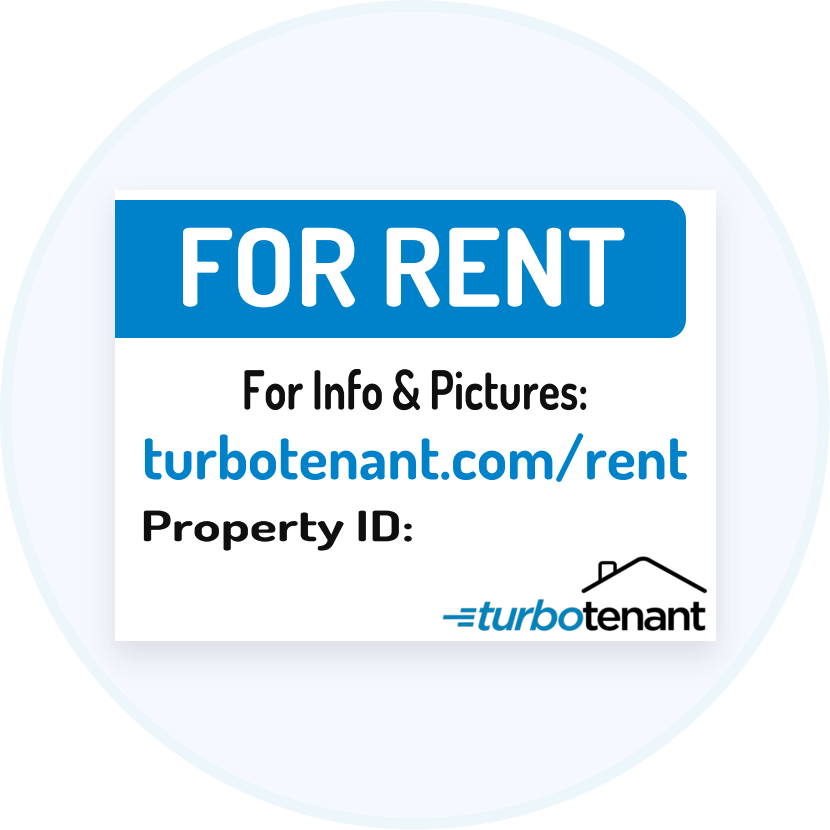 TurboTenant for rent sign to advertise your rental