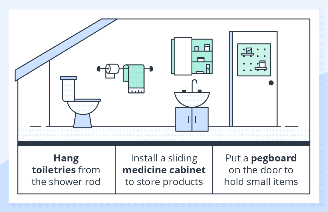 ways to organize small spaces in the bathroom