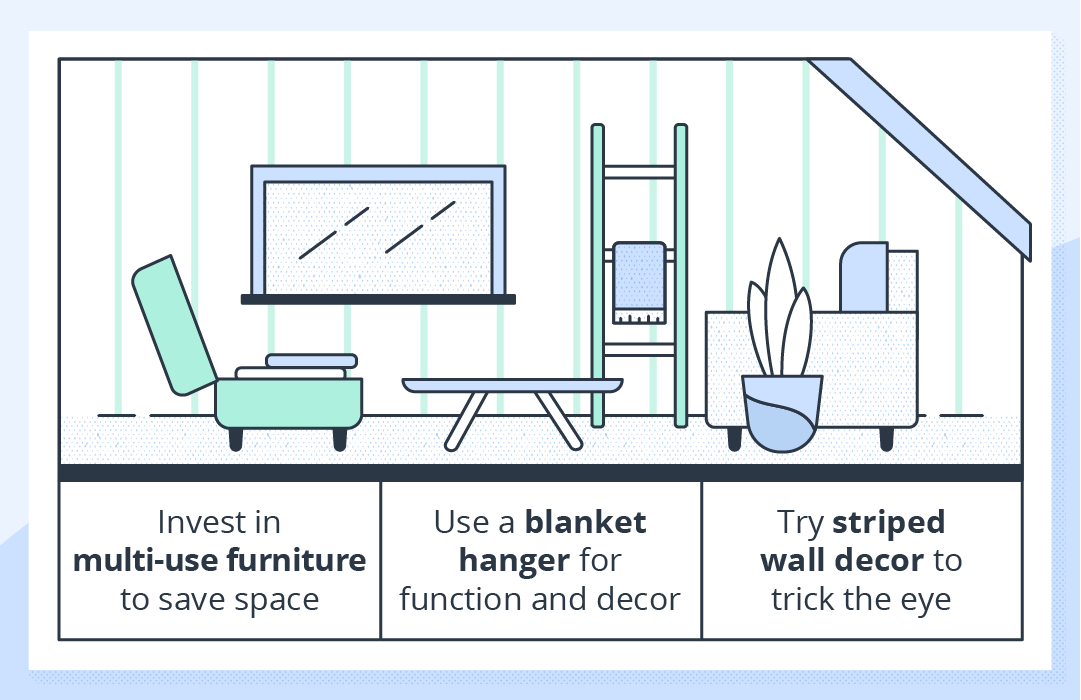 ways to organize small spaces in the living room