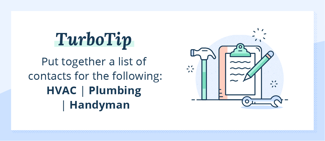 TurboTip on keeping a list of repair contacts