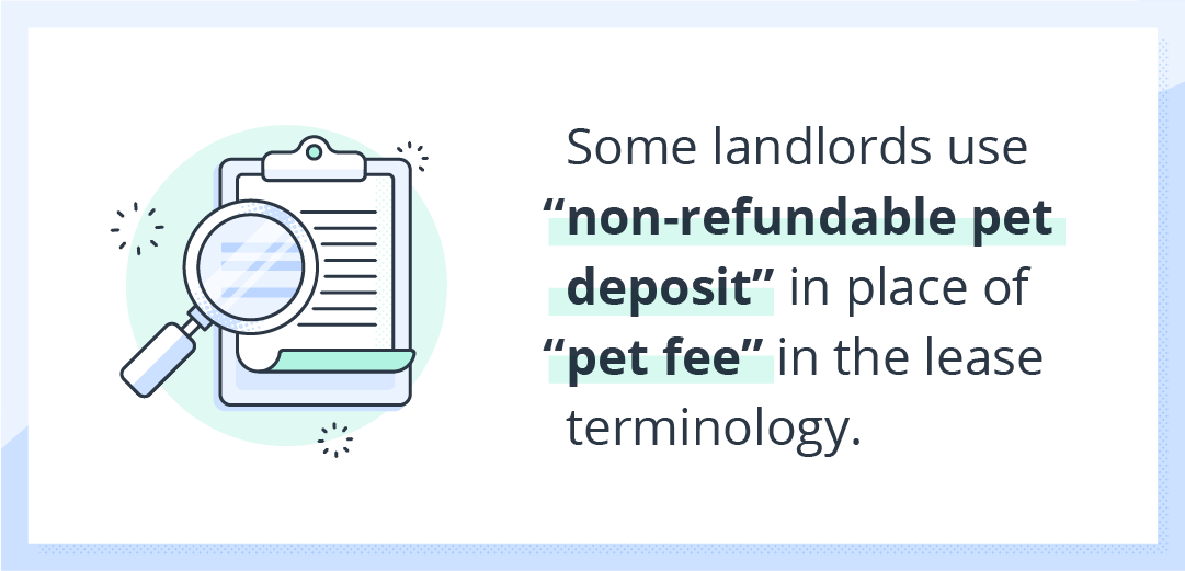 magnifying glass with definition for pet fee