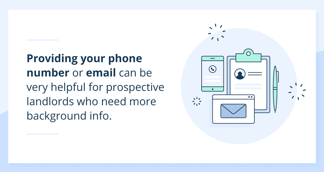 illustration of clipboard and phone to show landlord contact information