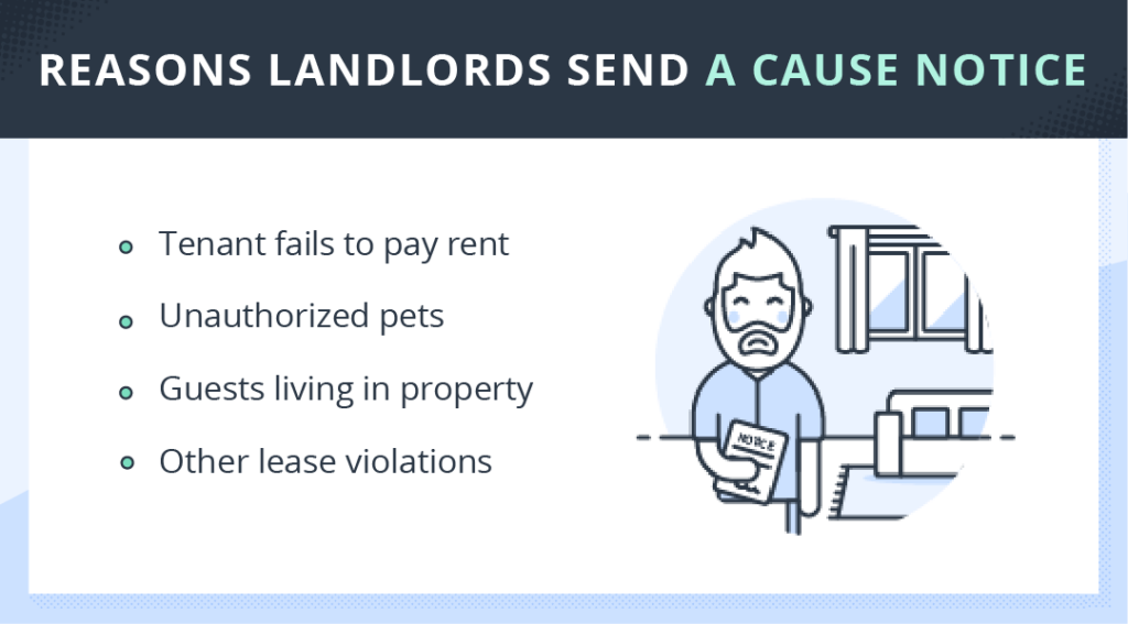 Reasons why landlords send a cause notice to terminate