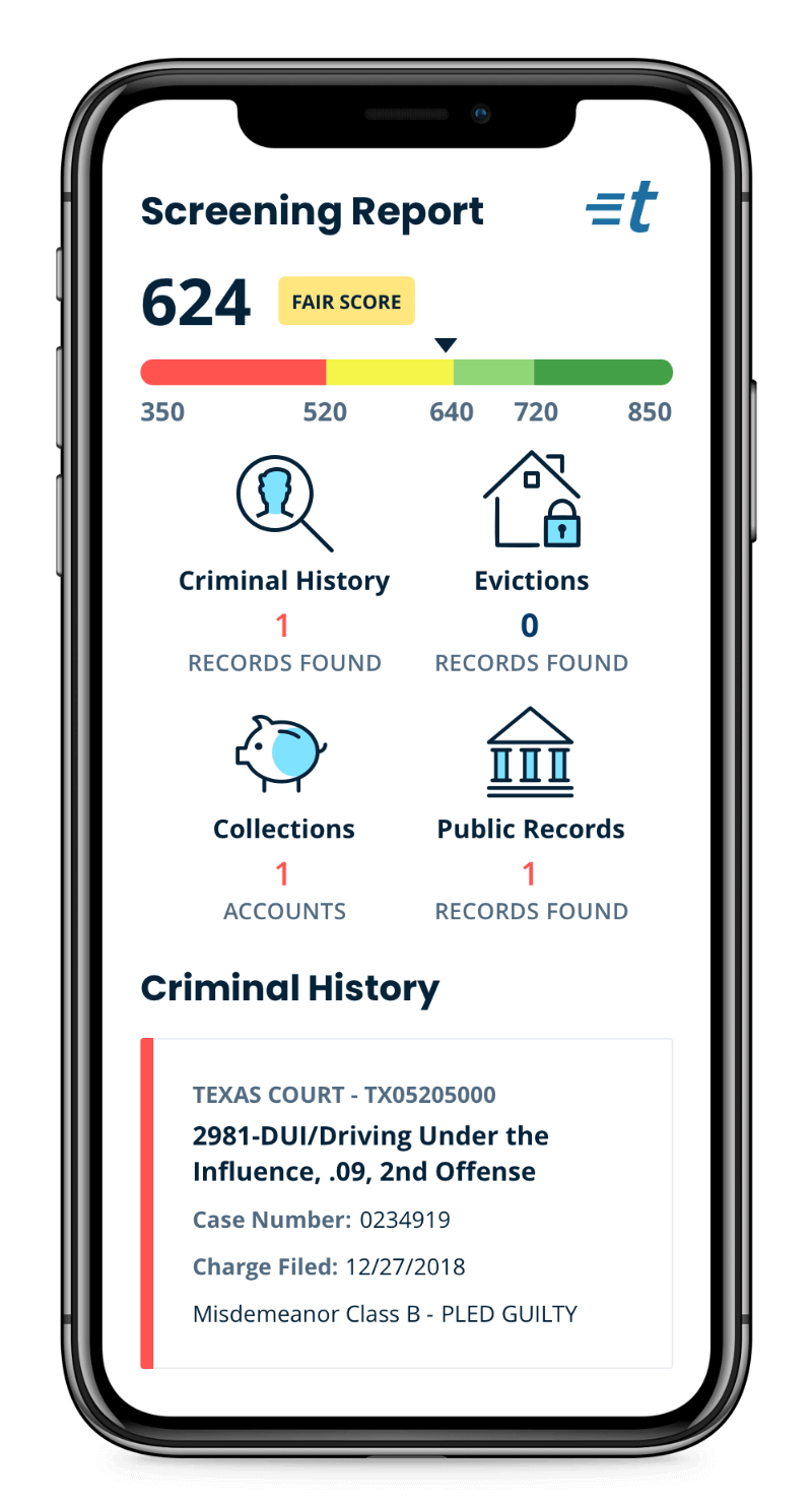 tenant screening report mobile image