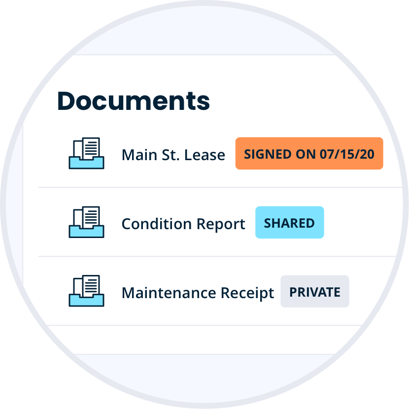 list of shared documents screenshot