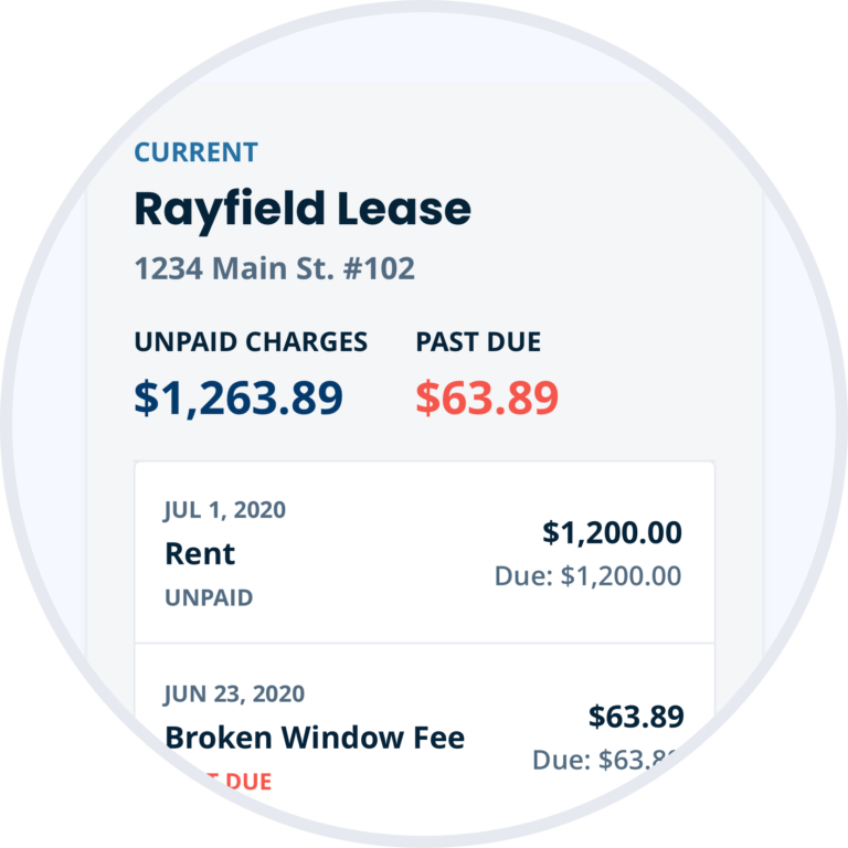 paid and unpaid charges in your lease screenshot