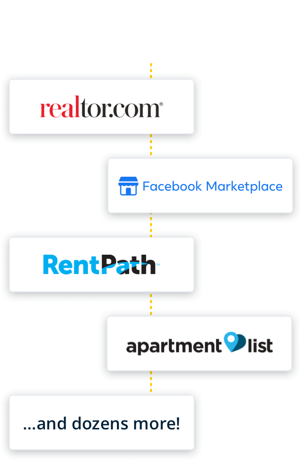 market your rental on facebook marketplace, rent path, realtor.com, apartment list, rent.com and other top listing websites