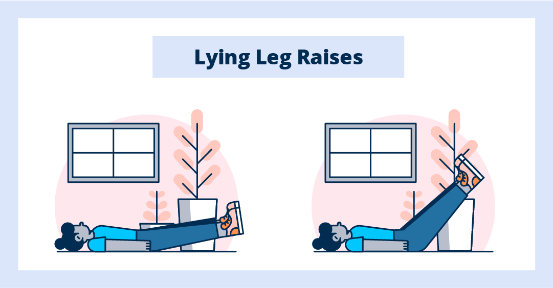 lying leg raises illustrated