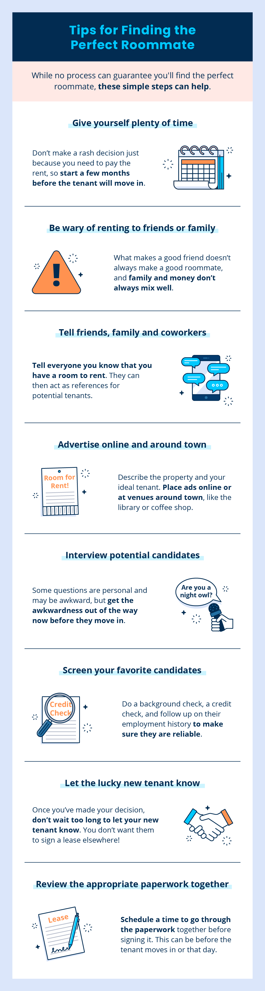 Tips for finding the perfect roommate.