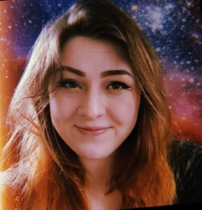 A smiling writer.