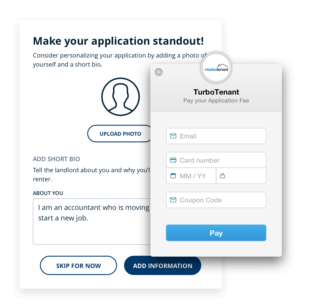 rental application payment screenshot