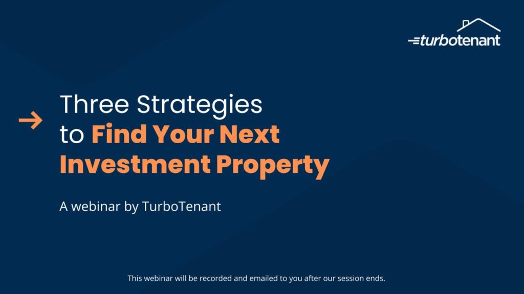 Three Strategies to Find Your Next Investment Property webinar face