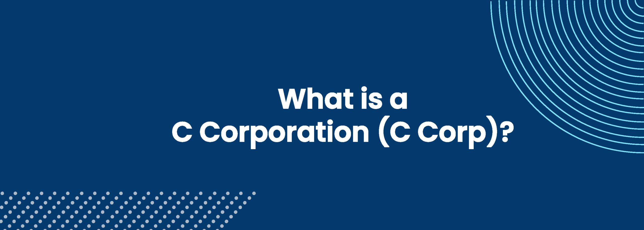 A C corporation (or C corp) is a legal structure for a business in which the owners, or shareholders, are taxed independently from the corporation.