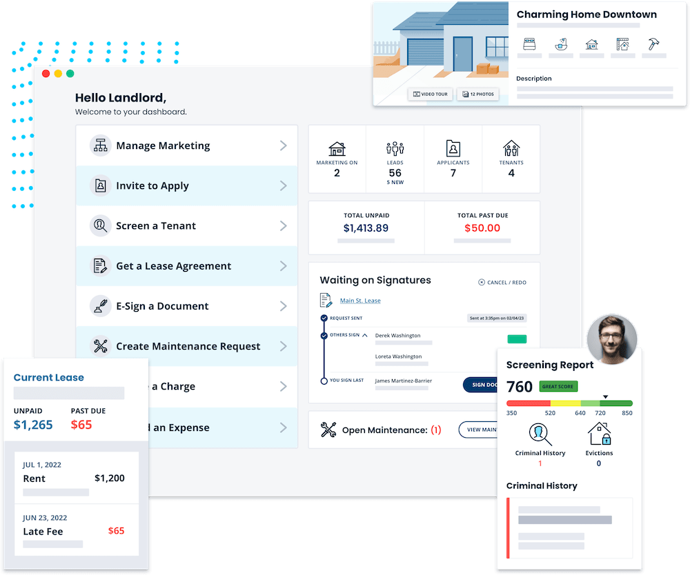 TurboTenant Home Dashboard UI Preview