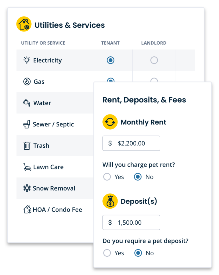 Lease Agreements mobile preview in TurboTenant Application UI