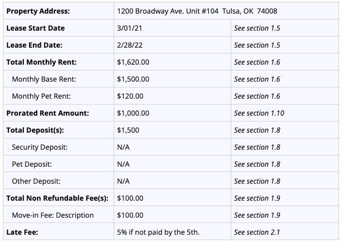 oklahoma lease agreement