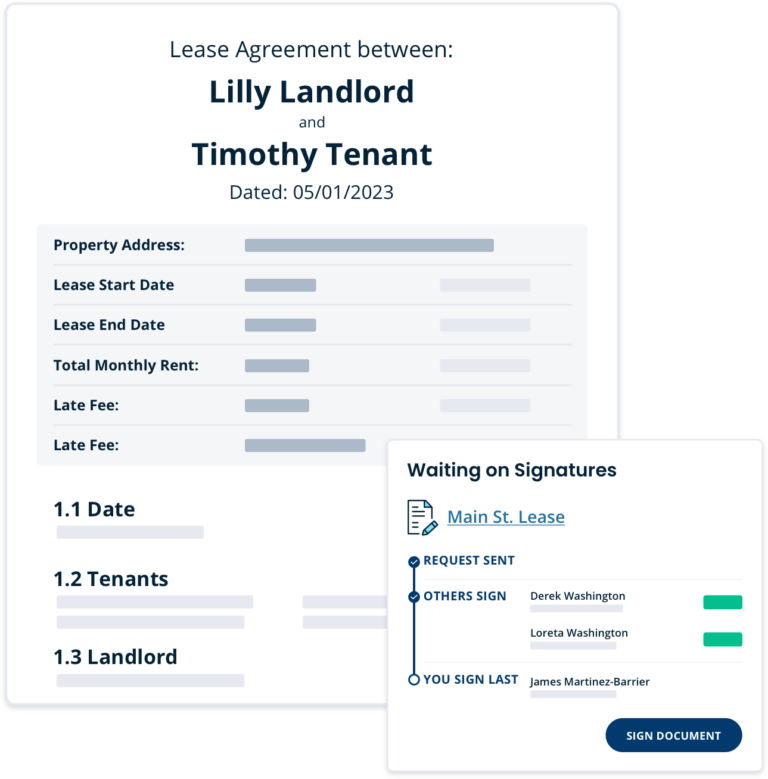 Lease agreement e-signature