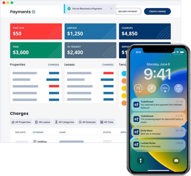 Rent Payments UI Images - mobile and desktop