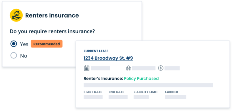 Renters Insurance Lease feature