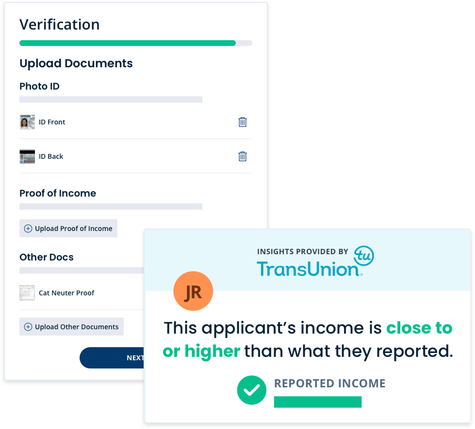 Rental application verification