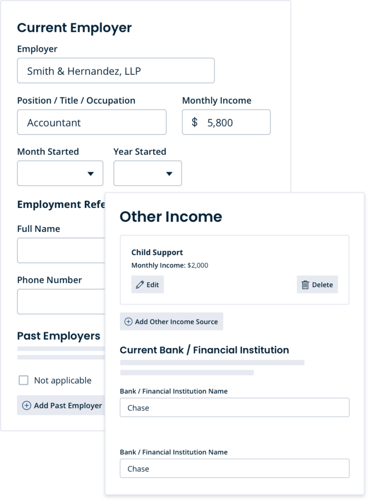 TurboTenant proof of income on Rental Application