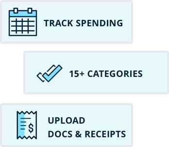 Three Expenses Cards; Track Spending, 15+ Categories, Upload Docs & Receipts