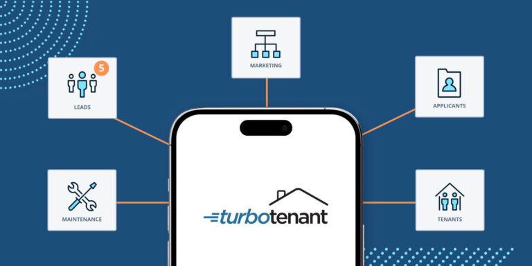 image of TurboTenant's features pointing to the landlord app
