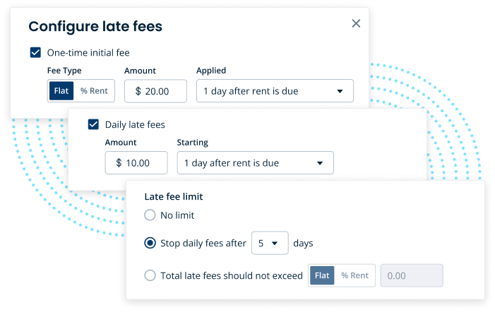Easily configure late fees