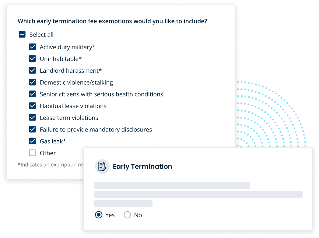 How would you like to set up any early termination clause in your lease? You decide.