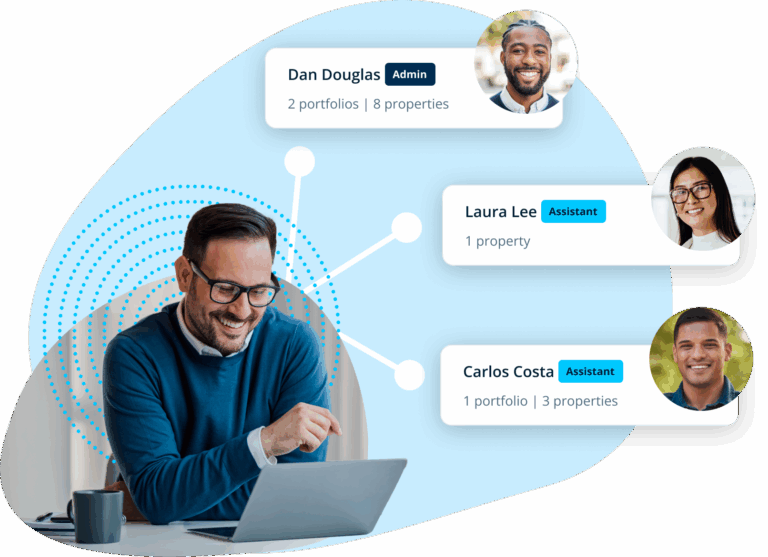 Landlord delegating work to team of Assistants and Admins
