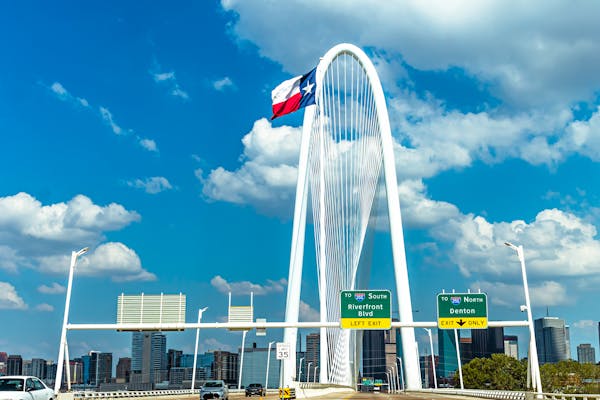 Freeway off ramp leading to Denton, TX
