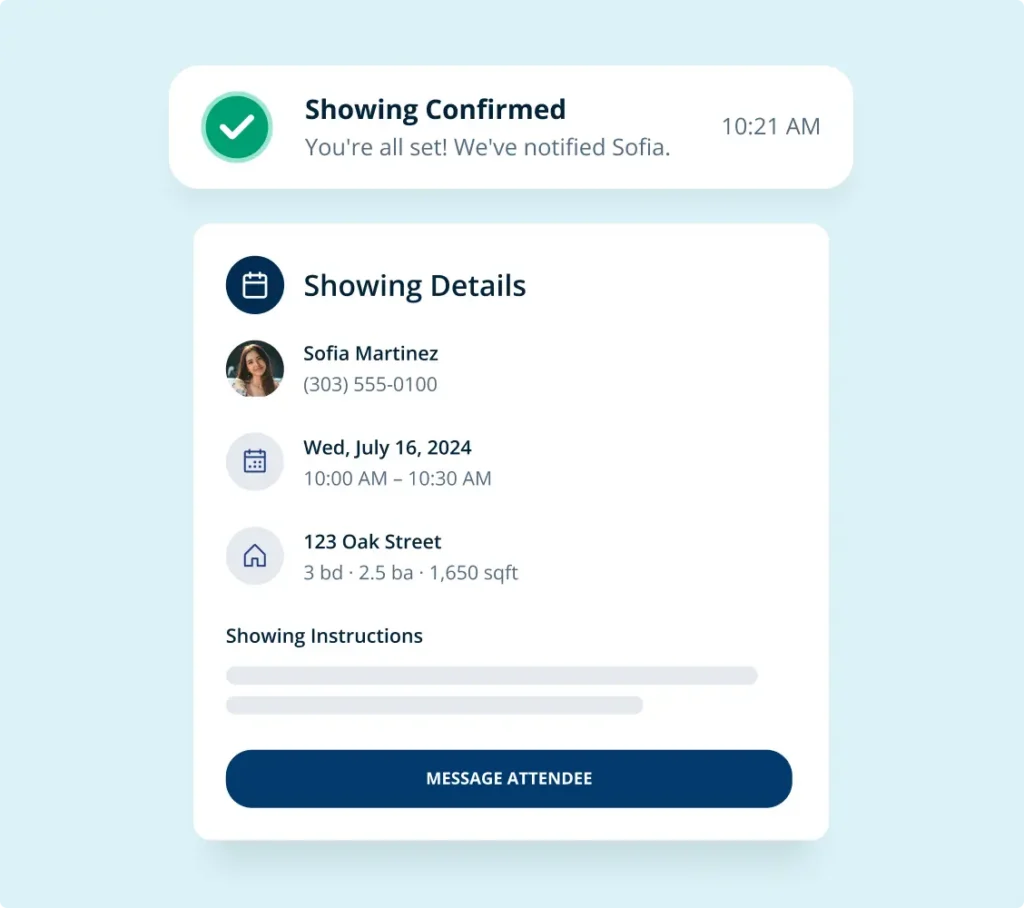 Renters tour on their schedule. You stay on yours.